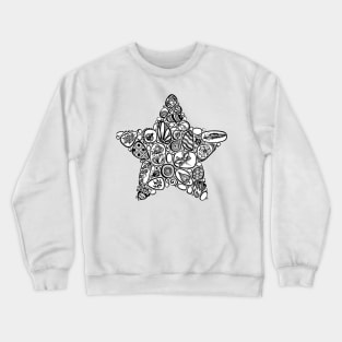 Decorative Star Symbol from Sea Pebbles with Ornaments Crewneck Sweatshirt